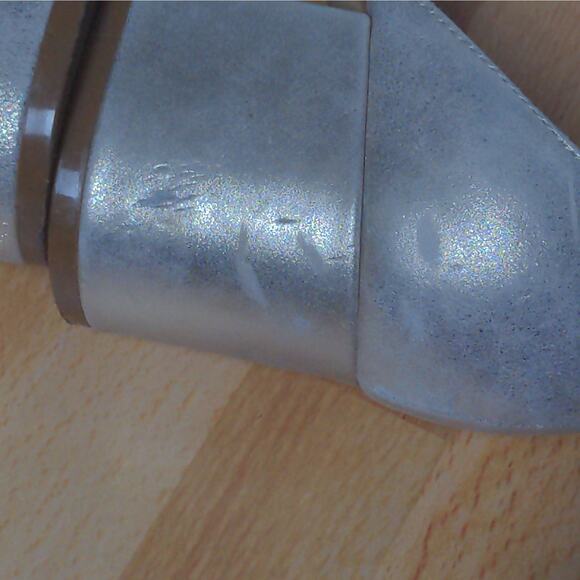 Free People Marigold Sandal Ankle Block Heel Suede Leather Shimmer 38 (US 8) - Picture 11 of 14